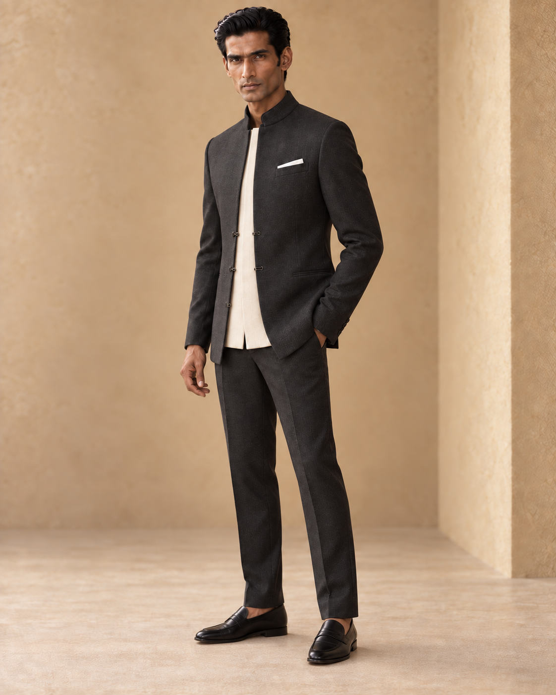The Jodhpur Neo with a contrast inner panel, three-quarter fit view
